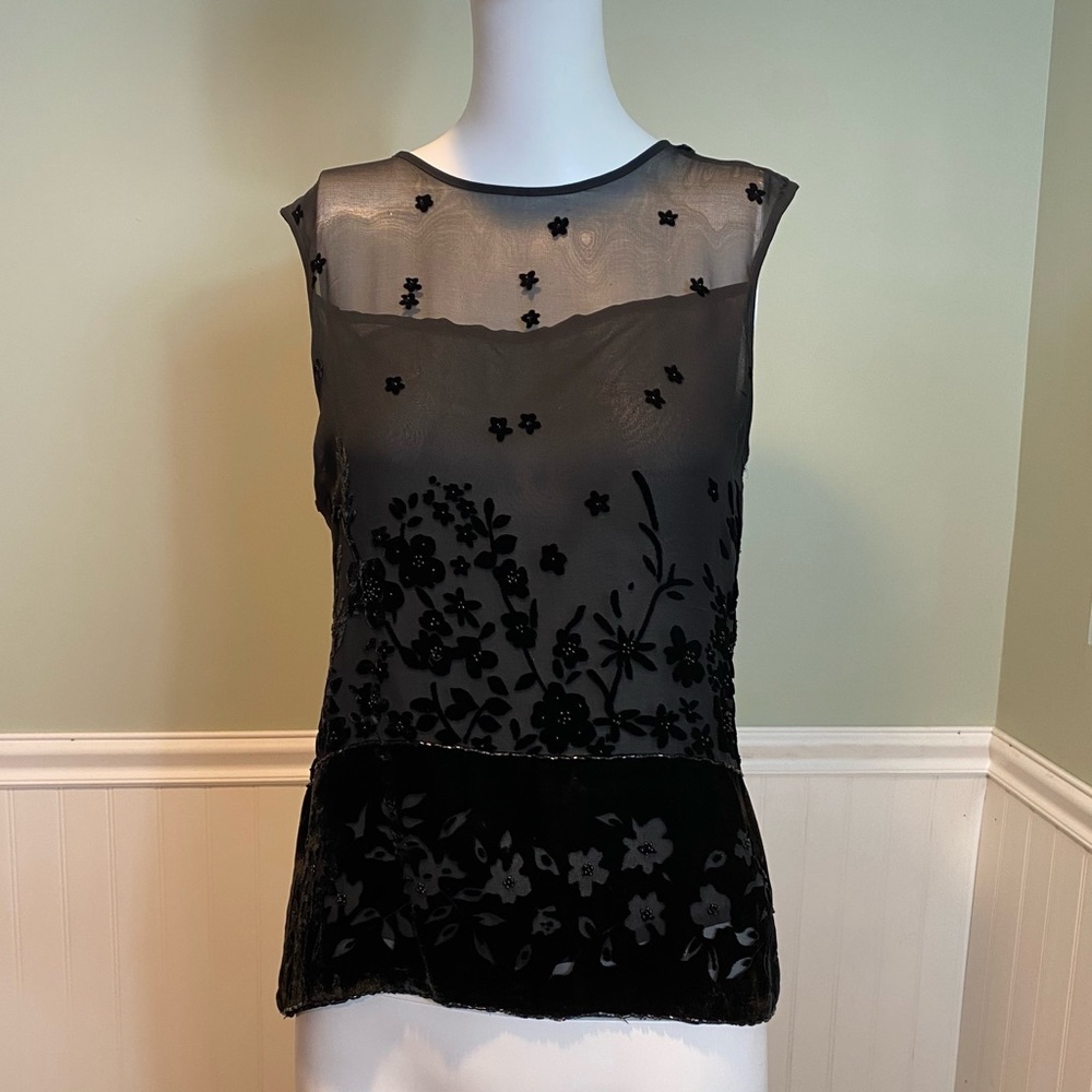 Silk Club Collection Sleeveless Button Up Silk/Rayon Sleeveless Top - Picture 10 of 13